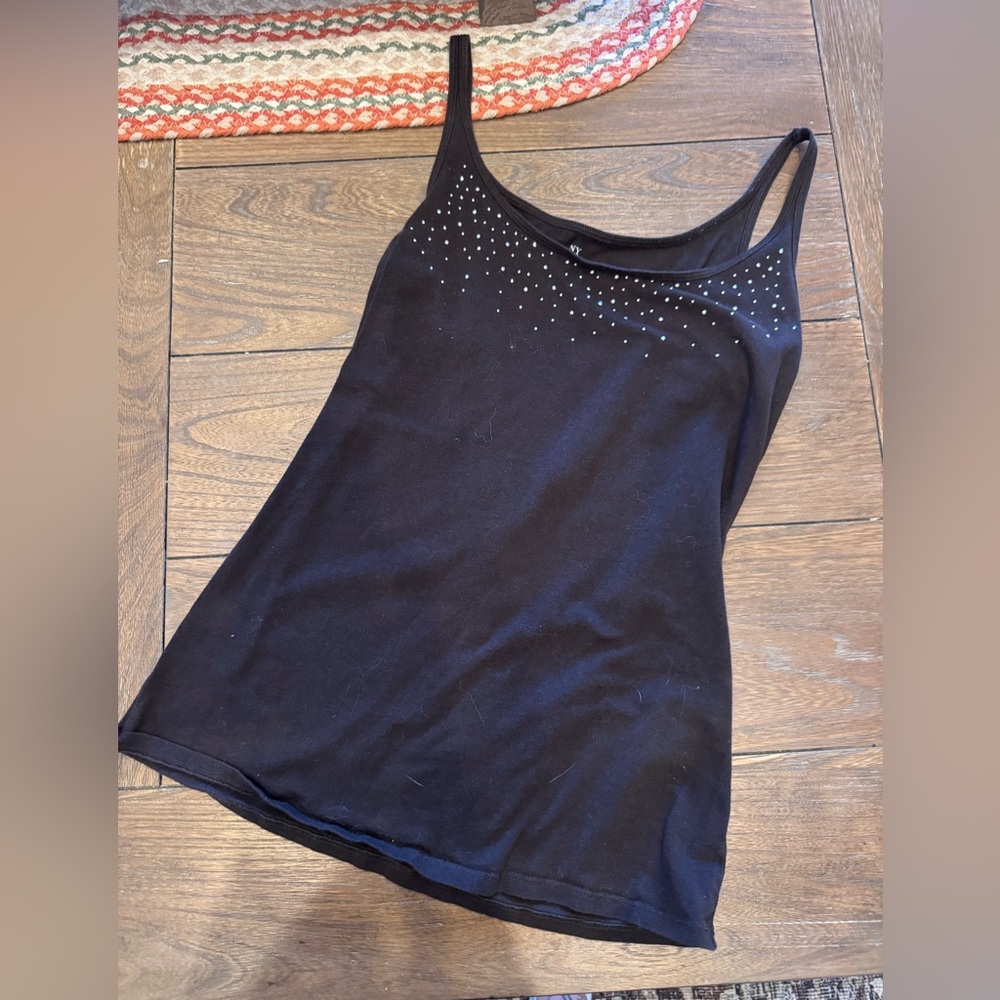 New York & Company Brown Rhinestone Embellished Tank Top